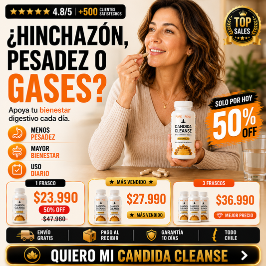 CANDIDA CLEANSE 💊 Detox natural Bienestar intestinal, reduce hinchazón y mejora digestión.